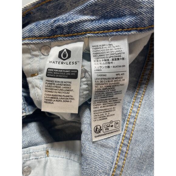 Levi's Baggy Dad Women's Blue High Rise Straight Wide Leg Denim Jeans Pants 31 - Picture 4 of 9